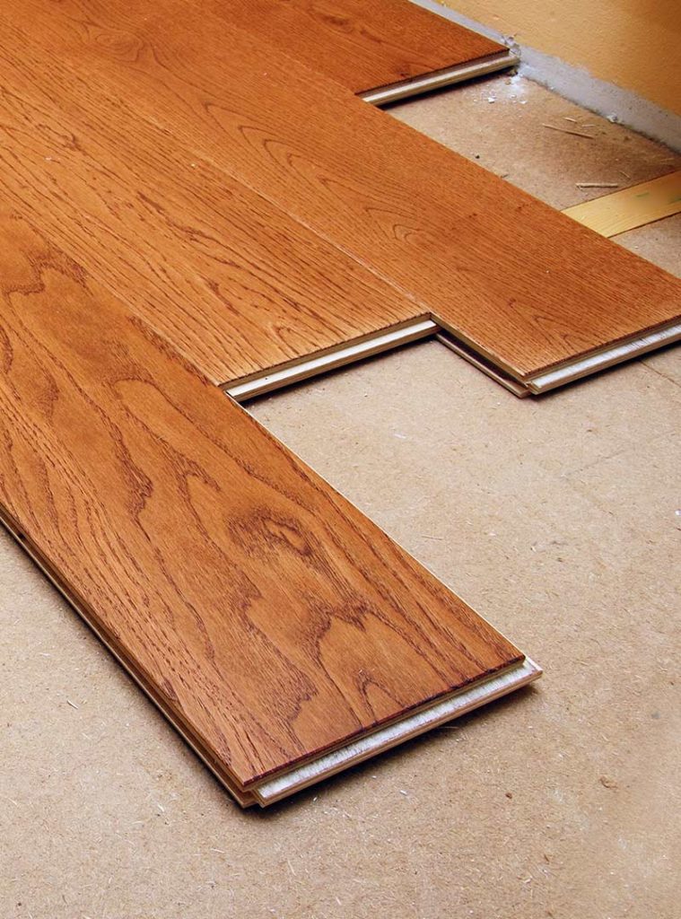 hardwood laminated floors installation in process granbury tx